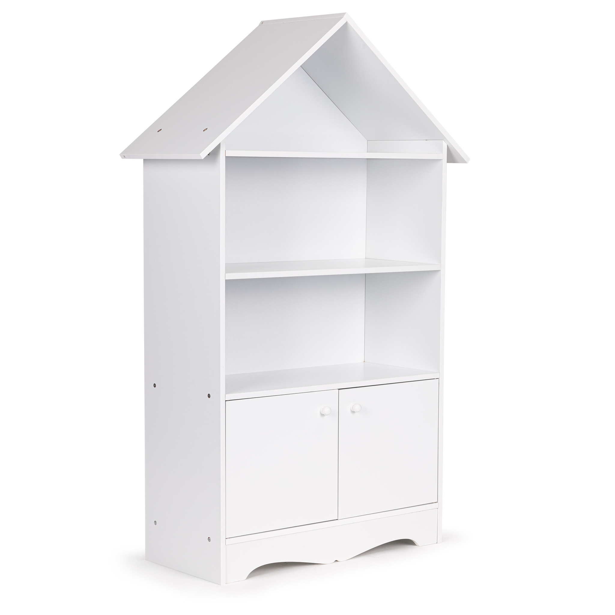 Speelgoedkast - kast huisje - 74x28x115 cm - wit