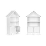 Speelgoedkast - kast huisje - 74x28x115 cm - wit