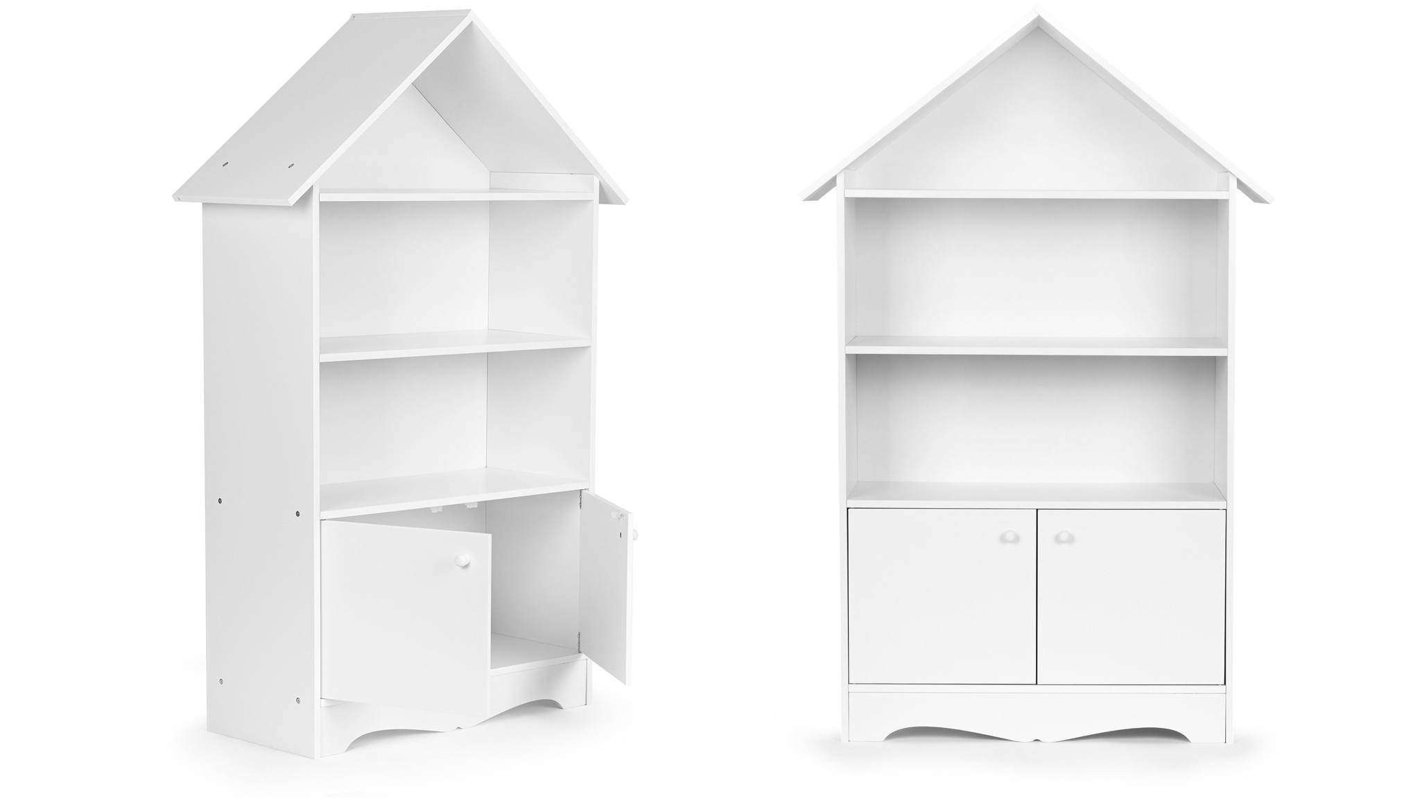 Speelgoedkast - kast huisje - 74x28x115 cm - wit