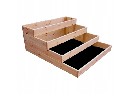 Moestuinbak - 4 lagen - 120x120x40 cm - hout - met gronddoek