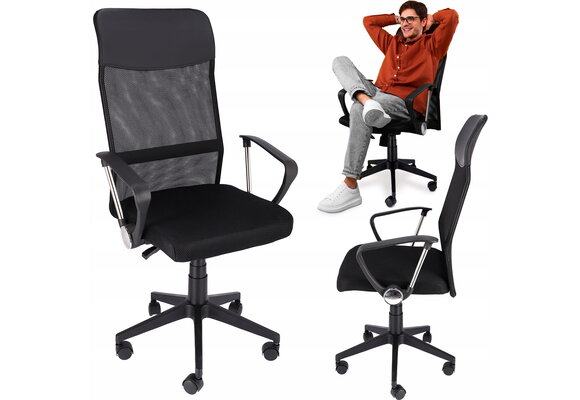 Ergonomische bureaustoel - ZOOM - verstelbaar - mesh - zwart