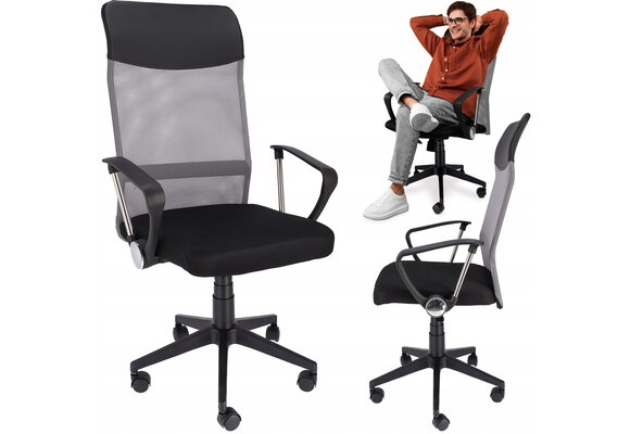 Ergonomische bureaustoel - ZOOM - verstelbaar - grijs zwart