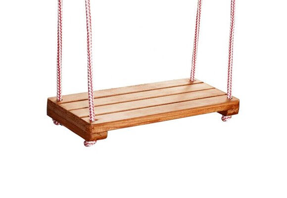 Houten schommel - 42x18 cm - gelakt - rood wit