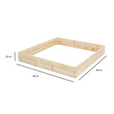 Moestuinbak - kweekbak - 80x80x20 cm - hout - met gronddoek