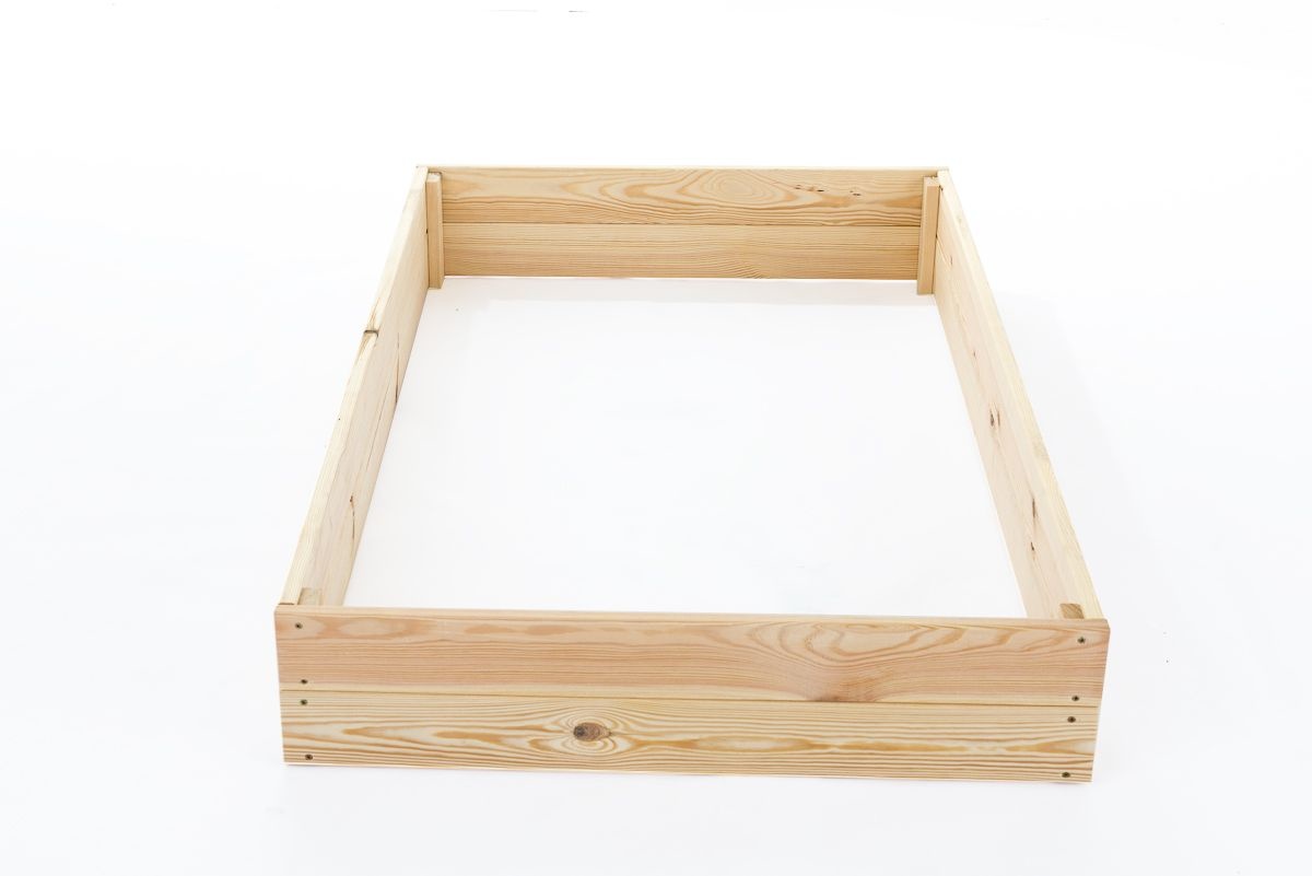 Moestuinbak - kweekbak - 140x100x20 cm - hout - met gronddoek