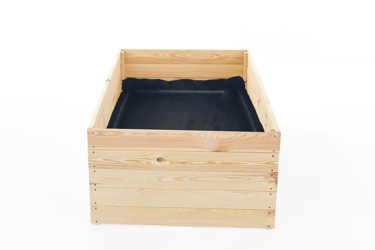 Moestuinbak - kweekbak - 140x100x20 cm - hout - met gronddoek