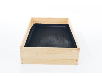 Moestuinbak - kweekbak - 140x80x30 cm - hout - met gronddoek