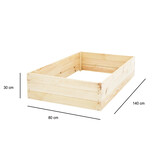 Moestuinbak - kweekbak - 140x80x30 cm - hout - met gronddoek