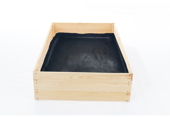 Moestuinbak - kweekbak - 140x100x30 cm - hout - met gronddoek