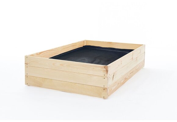 Moestuinbak - kweekbak - 140x120x30 cm - hout - met gronddoek