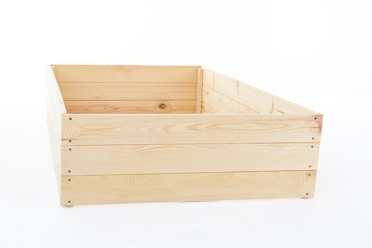 Moestuinbak - kweekbak - 140x120x30 cm - hout - met gronddoek