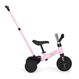 Driewieler met duwstang - afneembare pedalen - 2-in-1 - roze