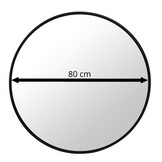 Ronde spiegel - badkamerspiegel - wandspiegel - ø 80 cm - zwart