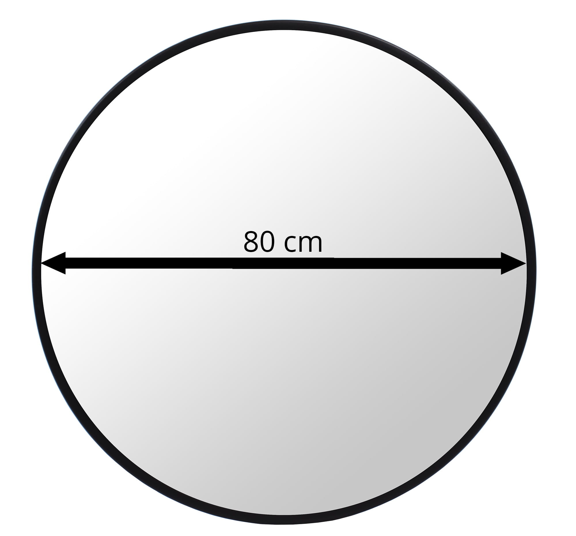 Ronde spiegel - badkamerspiegel - wandspiegel - ø 80 cm - zwart
