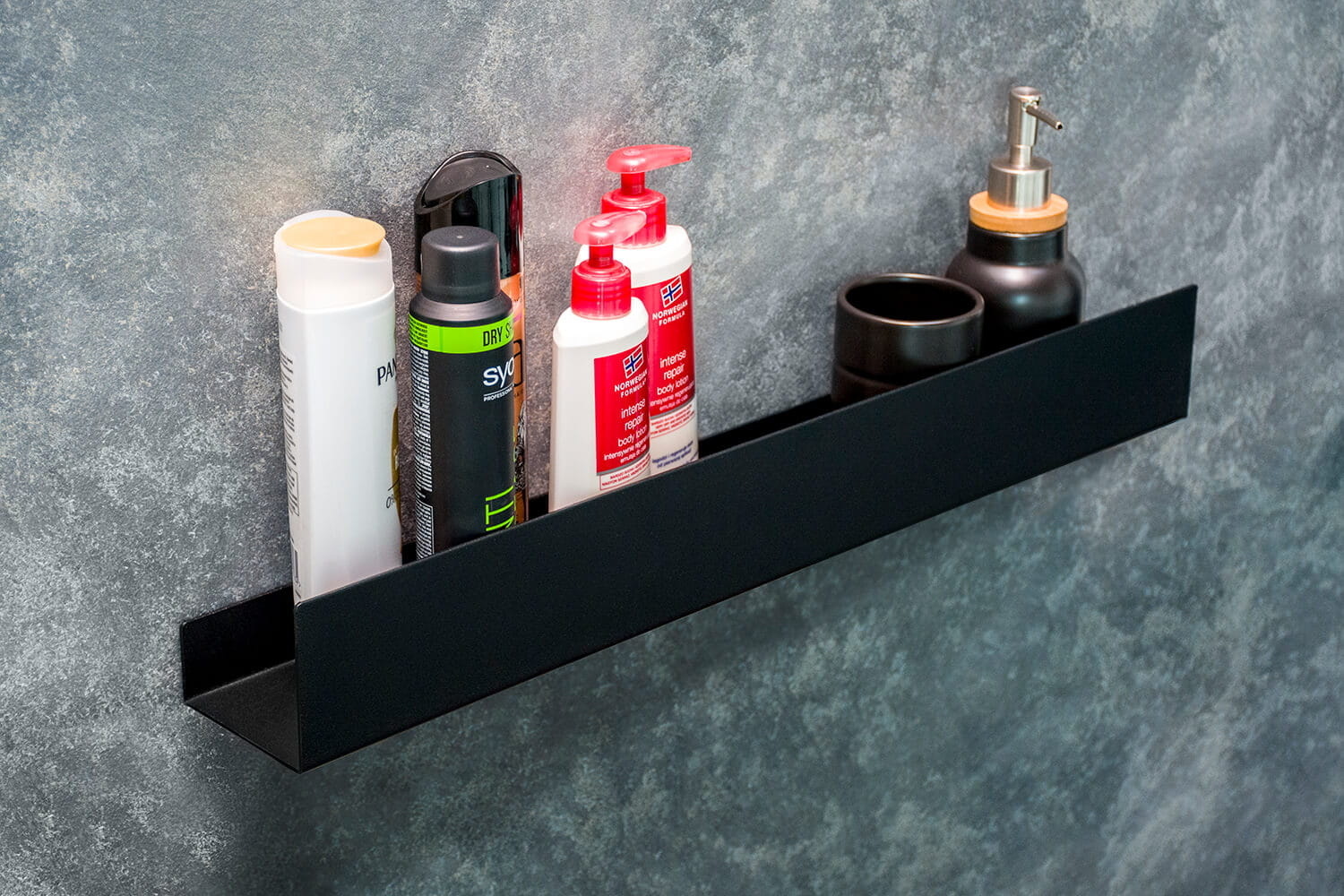 Planchet - badkamer plank - 60 cm - RVS - zwart