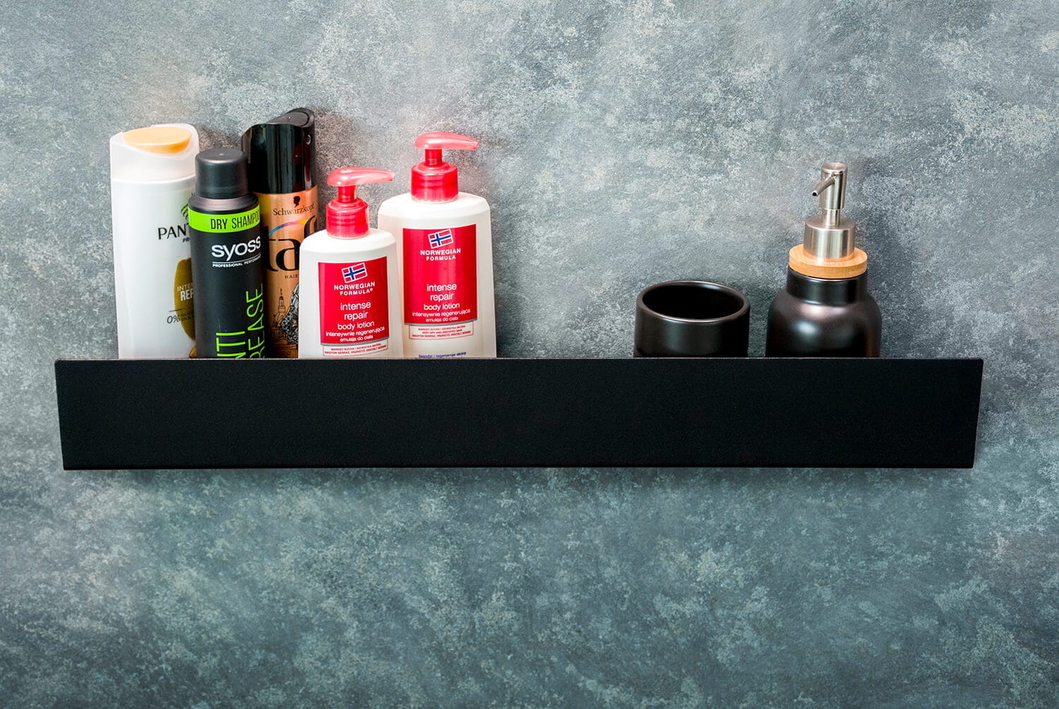 Planchet - badkamer plank - 60 cm - RVS - zwart