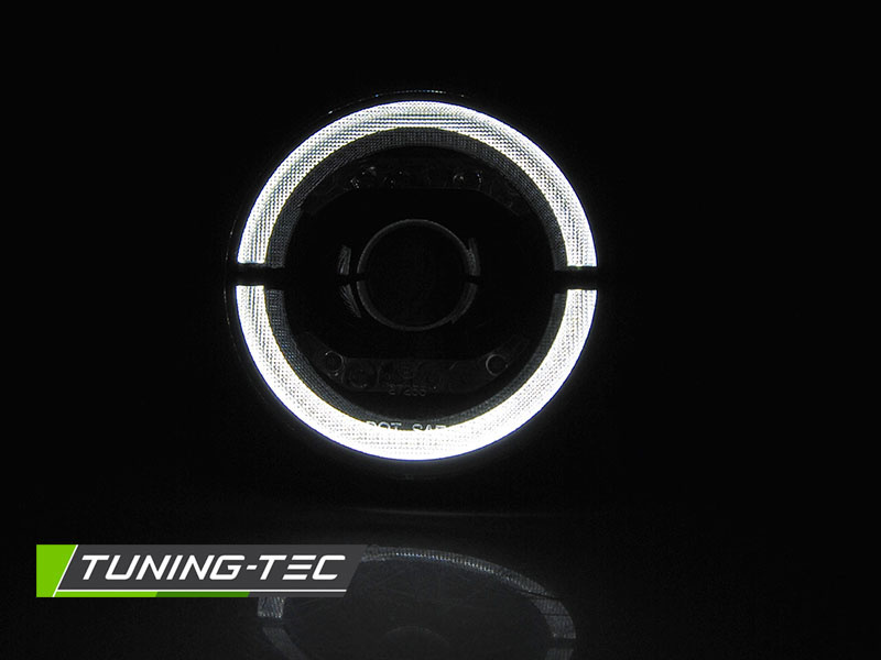 Koplampen - Chrysler Jeep Wrangler TJ/ LJ/ JK 96-18 - angel eyes - LED - zwart