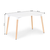 Eettafel - keukentafel - 120x80 cm - scandinavische stijl - wit