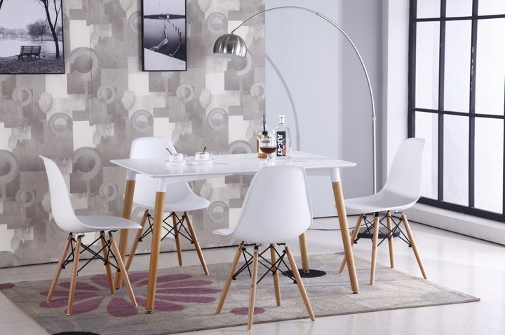 Eettafel - keukentafel - 120x80 cm - scandinavische stijl - wit