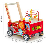 Loopwagen - brandweer - hout -  46 x 28 x 41,5 cm - rood