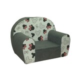 Kinderfauteuil - 60x40x45 cm - muis oren met rode strik - grijs