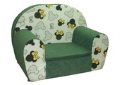 Kinderfauteuil - 60x40x45 cm - muis oren met gele strik - groen