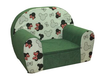 Kinderfauteuil - 60x40x45 cm - muis oren met rode strik - groen