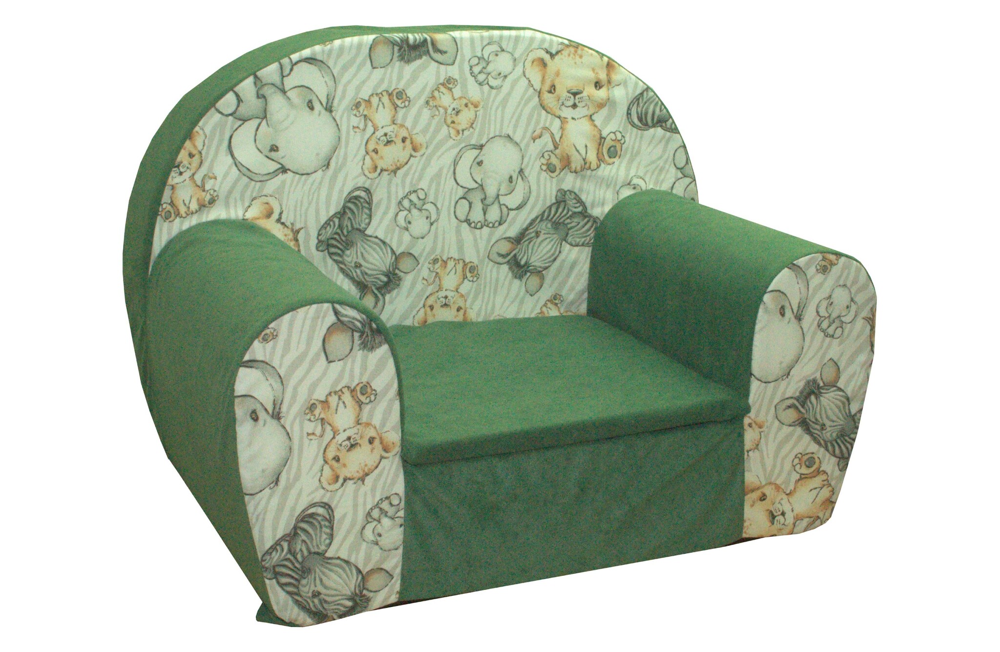 Kinderfauteuil - 60x40x45 cm - jungle dieren - groen