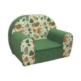 Kinderfauteuil - 60x40x45 cm - bos dieren - groen