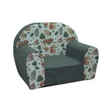 Kinderfauteuil - 60x40x45 cm - bos dieren - grijs
