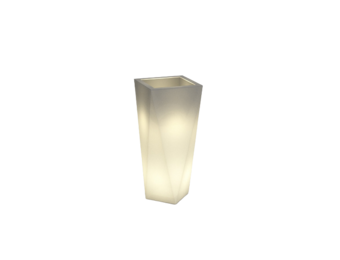 Bloempot VASO - 32x25x72cm - met LED verlichting - wit