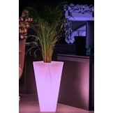 Bloempot VASO - 32x25x72cm - met LED verlichting - wit