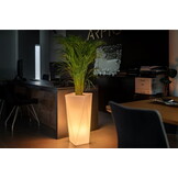 Bloempot VASO - 32x25x72cm - met LED verlichting - wit