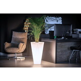 Bloempot VASO - 32x25x72cm - met LED verlichting - wit