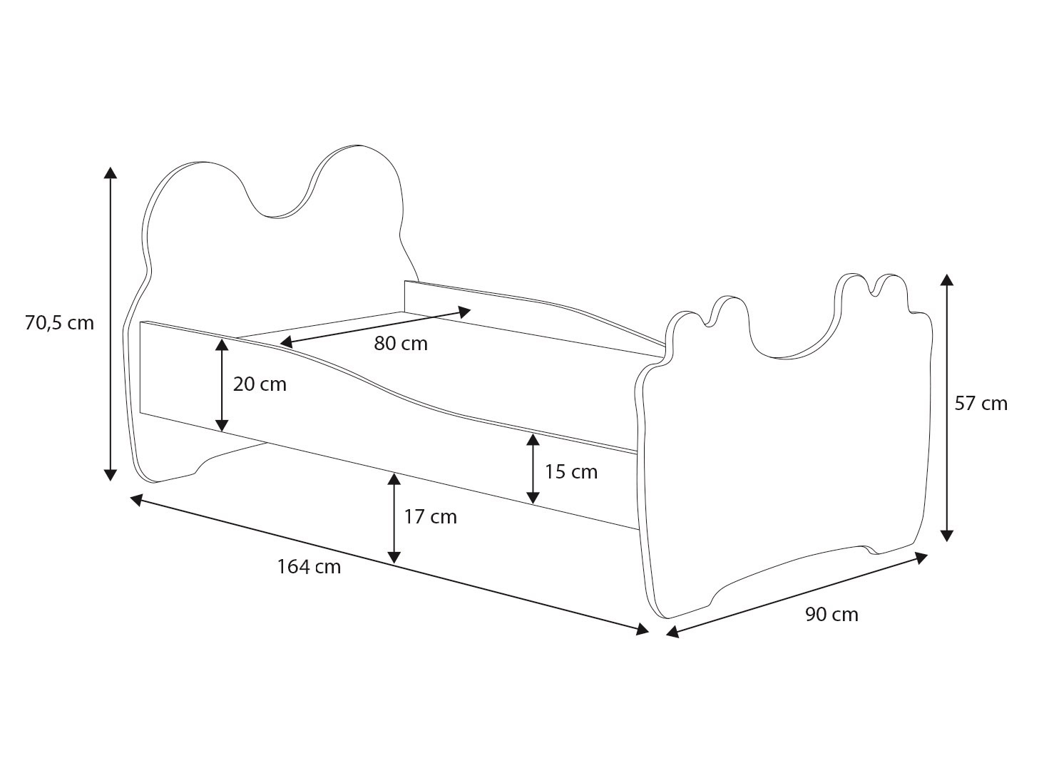 Peuterbed - kinderbed - roze poes - 160x80 cm - met matras