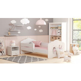 Peuterbed FALA - kinderbed met matras - 140x70cm - wit roze