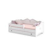 Kinderbed EMMA - bedbank - met lade en matras - 160x80cm - wit