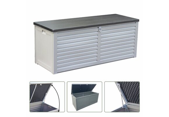 Gardenline - tuinbox - kunststof staal - 390L - grijs zwart