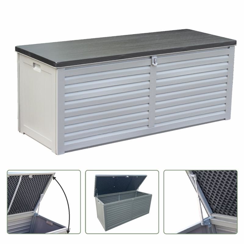 Gardenline - tuinbox - kunststof staal - 390L - grijs zwart