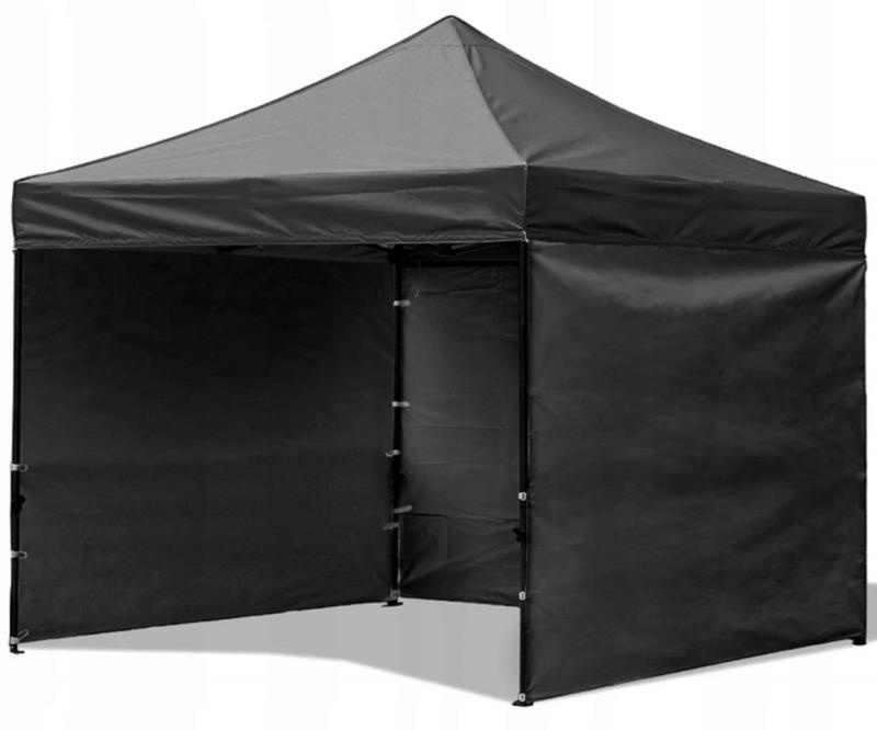 Partytent 3x3 m - zwart - waterdicht - met draagtas
