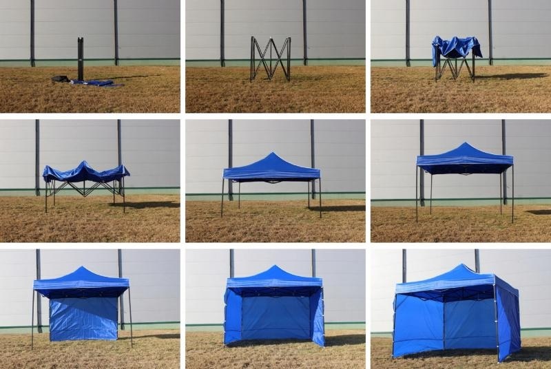 Partytent 3x3 m - zwart - waterdicht - met draagtas