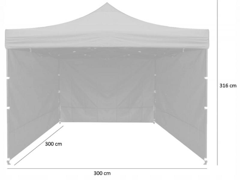 Partytent 3x3 m - zwart - waterdicht - met draagtas