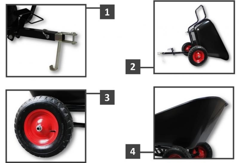 Kruiwagen - met kiepfunctie - 145x87x50cm - tot 400 kg - zwart