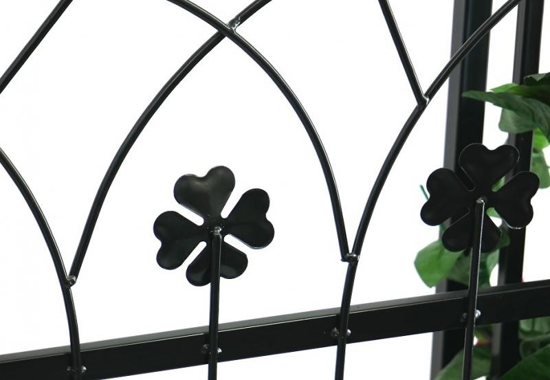 Gardenline - rozenboog metaal met hekje - 106x50x217cm - zwart