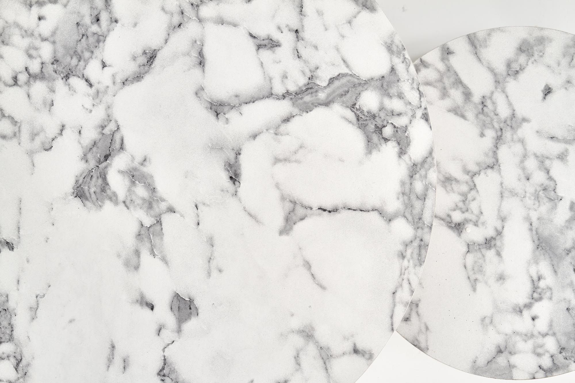 PAOLA - salontafel rond - set van 2 - marmer, goud