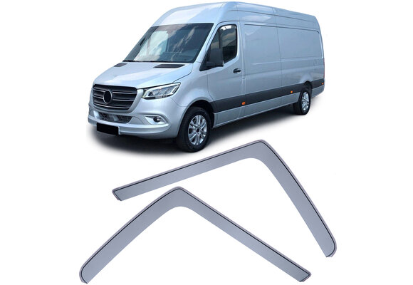 Zijwindschermen - Mercedes Sprinter W907 vanaf 18 - Regen-/winddeflector - Zwarte rook