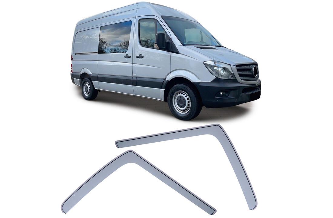 Zijwindschermen geschikt voor Mercedes Sprinter W906 2006-2018 - Zwart