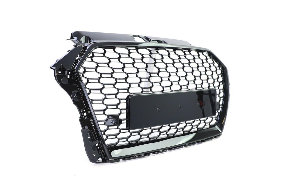 Honingraat grill - geschikt voor Audi A3 8V 16-20 - zwart glanzend - PDC geschikt