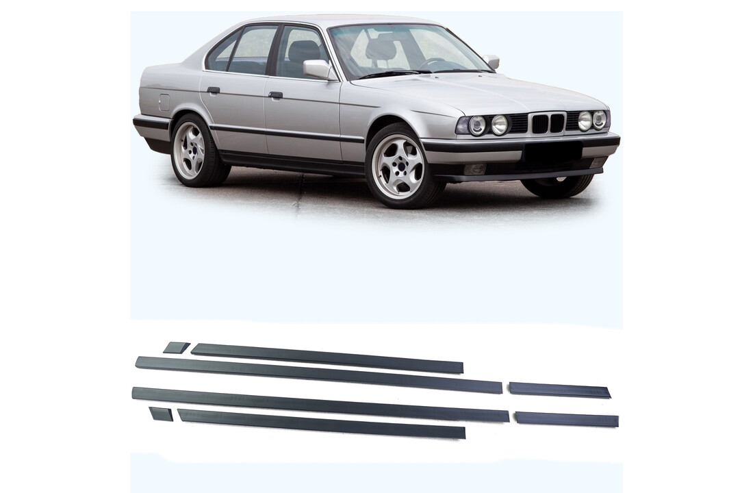 Sierstrips geschikt voor BMW 5-serie E34 sedan/touring 1988-1996 - 8-delig - zwart
