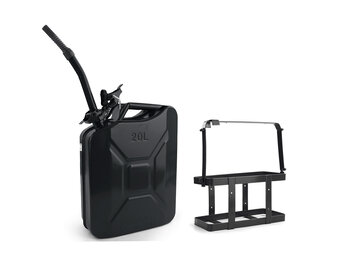 Jerrycan - 20 liter - met vulhals en beugel - metaal - zwart